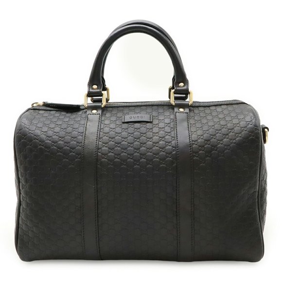 GUCCI Black Leather Boston Bag - Picture 1 of 9
